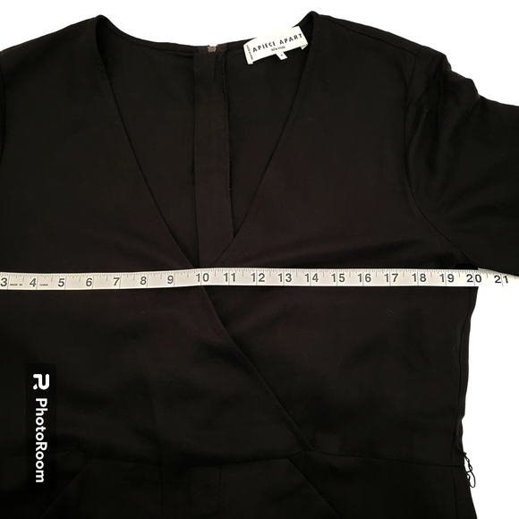 A Piece Apart Size 4 Solid Black Jumpsuit Wide Baggy Linen Blend Lagenlook - Picture 12 of 13